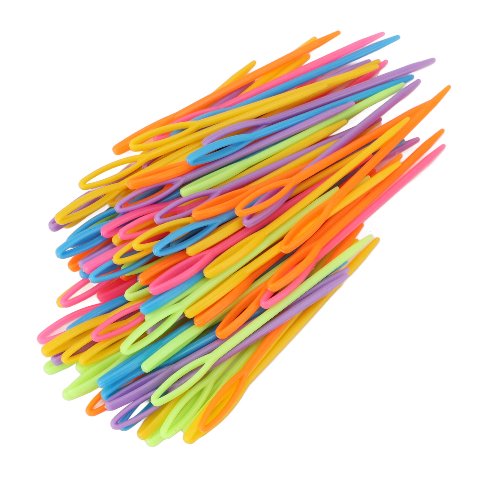 100pcs Large Eye Plastic tapestry needle Needles Bright Colors